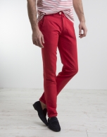 Red chino pants