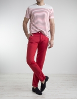 Red chino pants