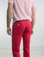 Red chino pants