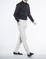 Beige cotton sports pants