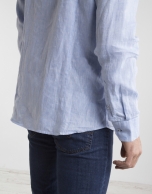 Light blue shirt with false Mao collar