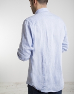 Light blue shirt with false Mao collar