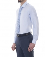 Light blue microprint premium fit dress shirt