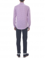 Pink and blue small checked premium fit sport shirt