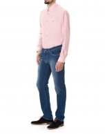 Pink striped premium fit sport shirt