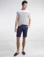 Navy blue jacquard bermudas