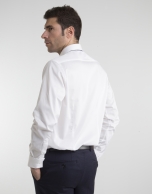 Camisa de vestir microestructura blanca