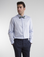 Camisa de vestir Oxford celeste gemelos