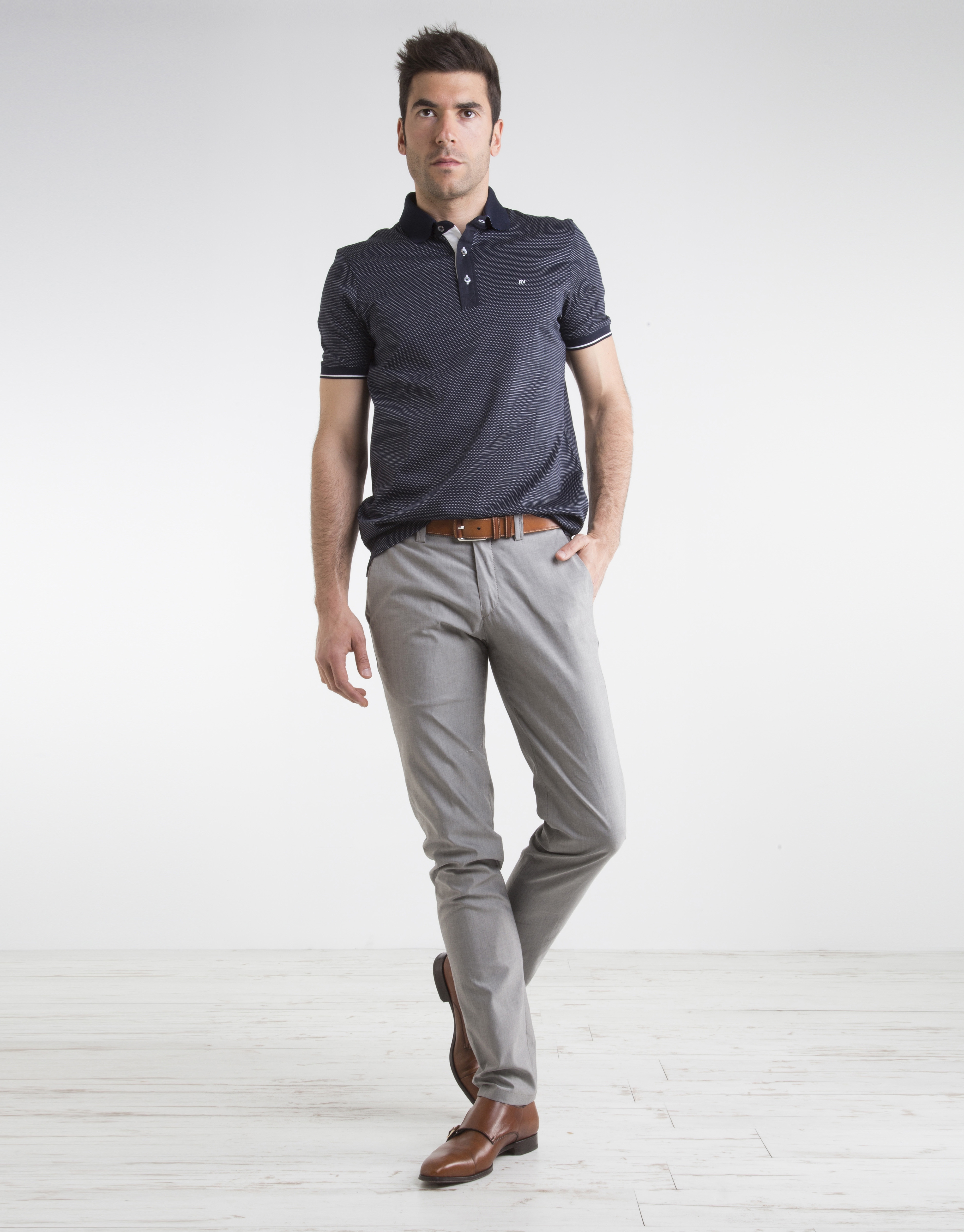 Gray structured sports pants