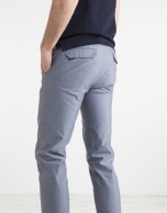 Navy blue structured sports pants