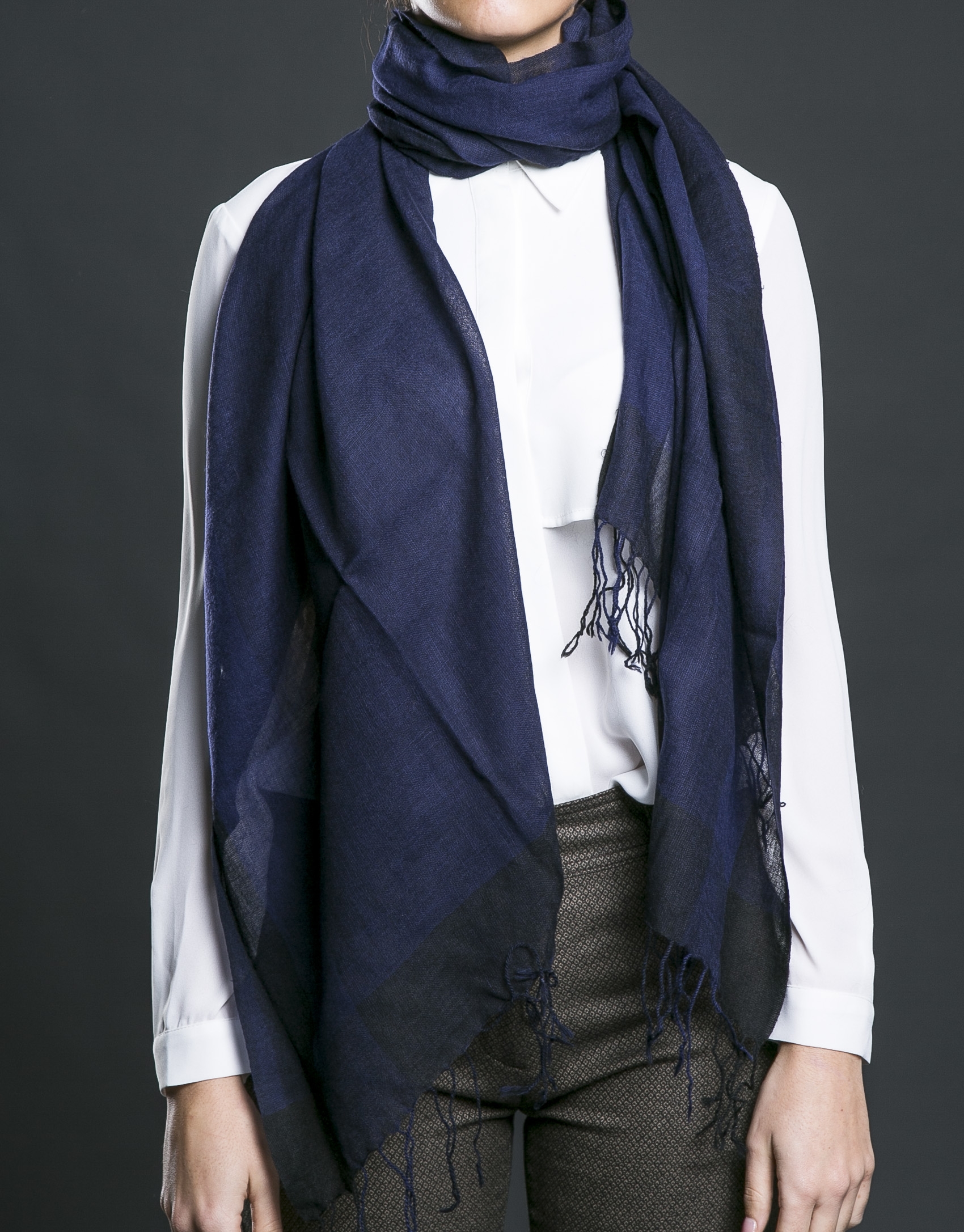 Foulard franjas azul