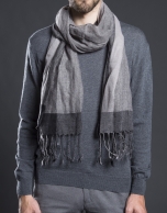 Gray striped scarf 