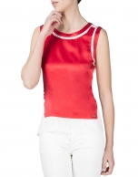 Red sleeveless t-shirt