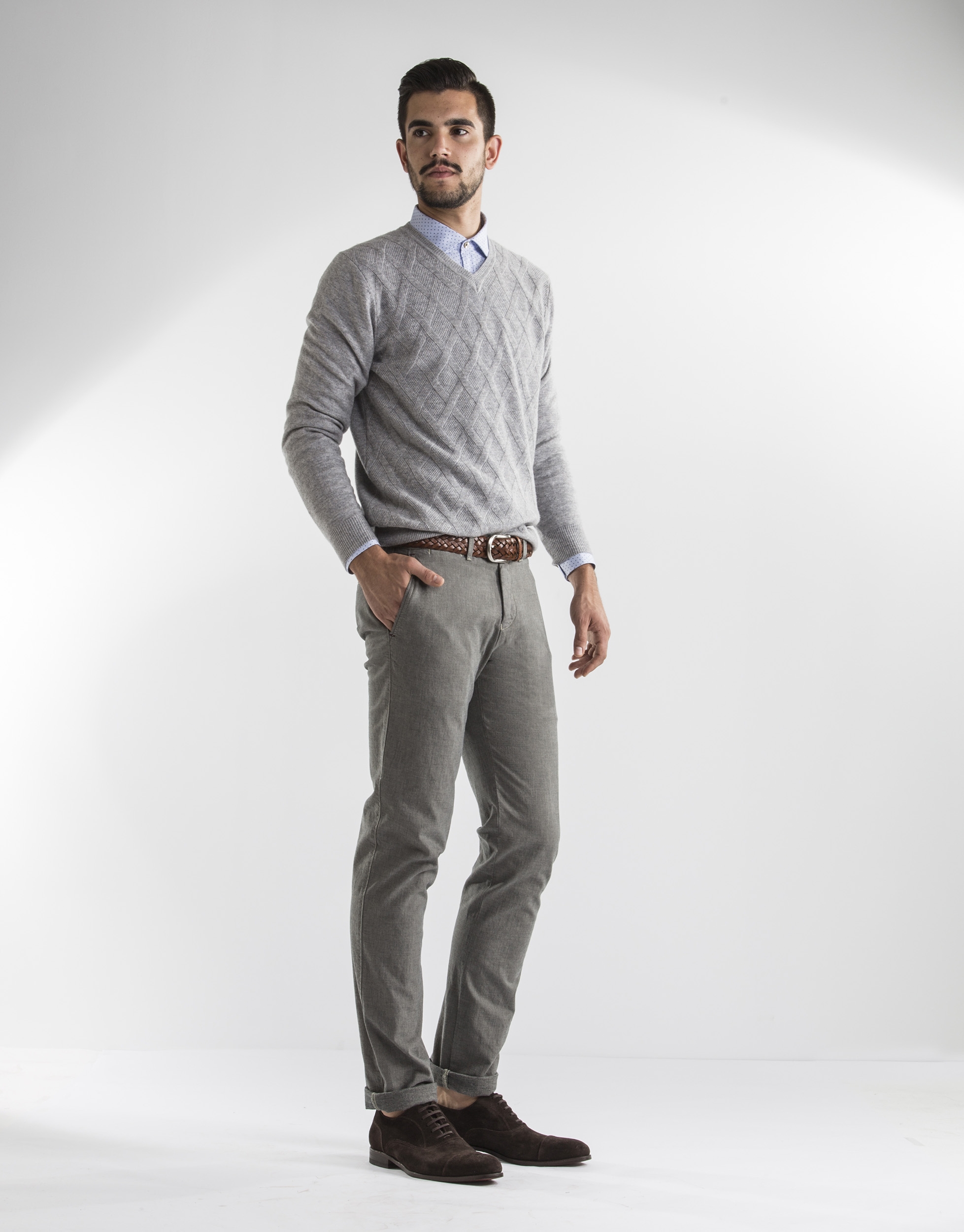 grey microprint pants