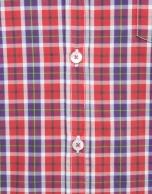 Red/purple/green checked shirt