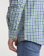 Green/navy blue checked shirt