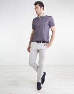 Stone-colored micro twill chinos