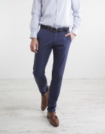 Navy blue micro twill chinos