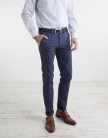 Navy blue micro twill chinos