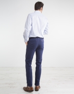 Navy blue micro twill chinos