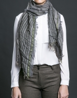 Foulard gris rayas verdes