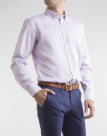 Camisa oxford algodón rosa