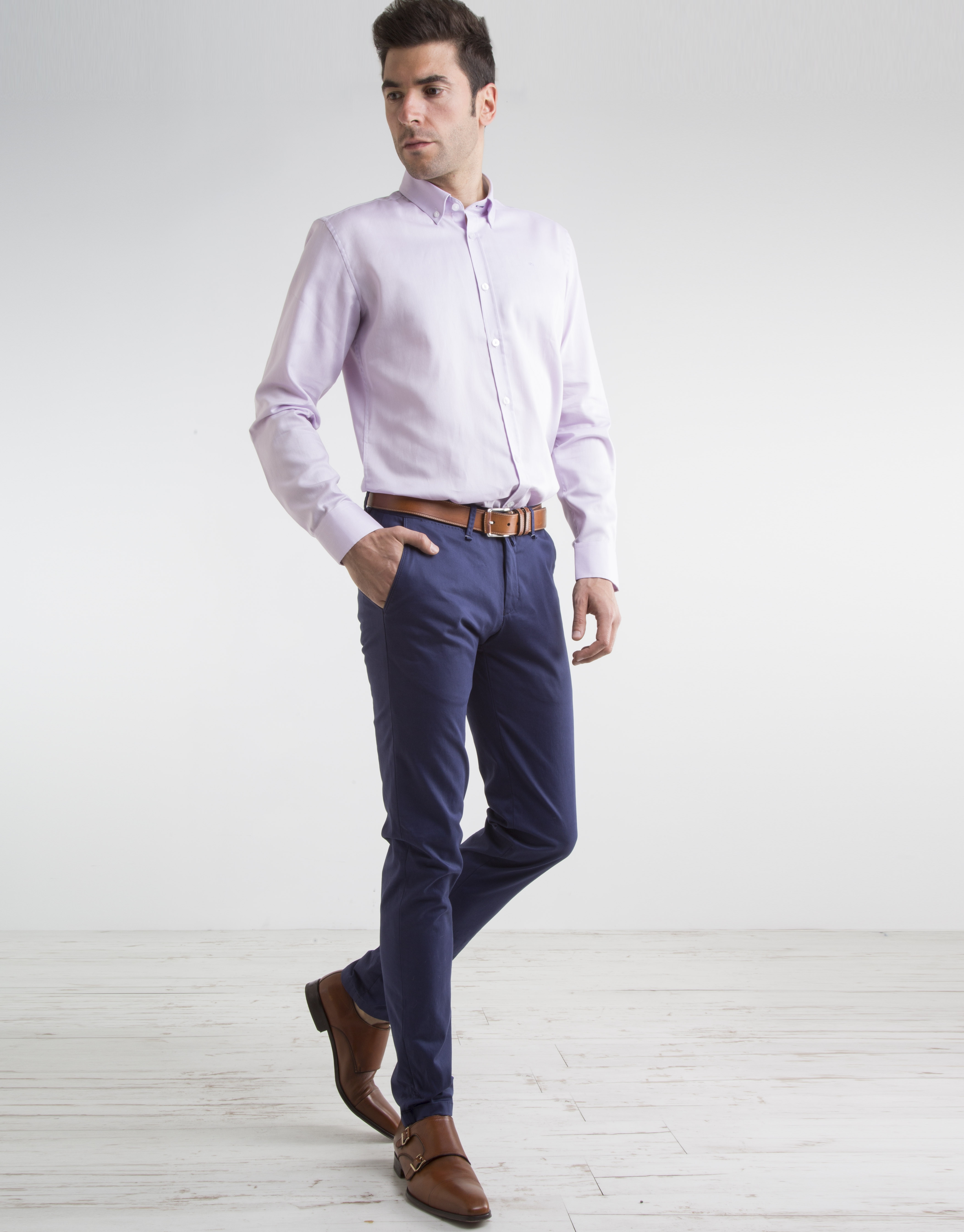 Camisa oxford algodón rosa