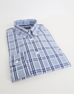 Navy blue checked sport shirt