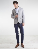 Sandy microprint cotton/linen sport coat