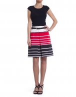 Striped skirt with pleats