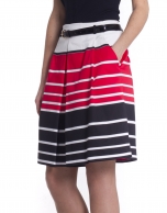 Striped skirt with pleats