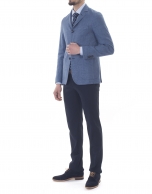 Blue and gray microprint sport jacket