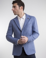 Deep blue bird's eye weave sport coat 