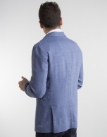 Deep blue bird's eye weave sport coat 