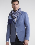 Deep blue bird's eye weave sport coat 