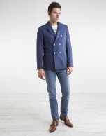 Navy blue cotton/linen sport coat 