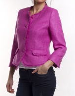 Chaqueta tweed fucsia