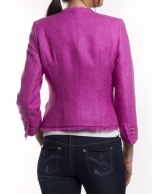 Chaqueta tweed fucsia