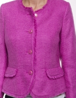 Chaqueta tweed fucsia