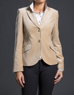 Blazer camel terciopelo bolsillos