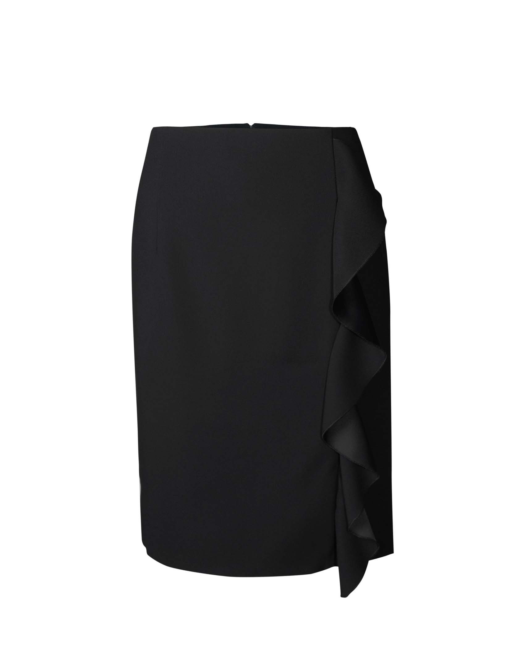 Straight skirt vertical ruffle