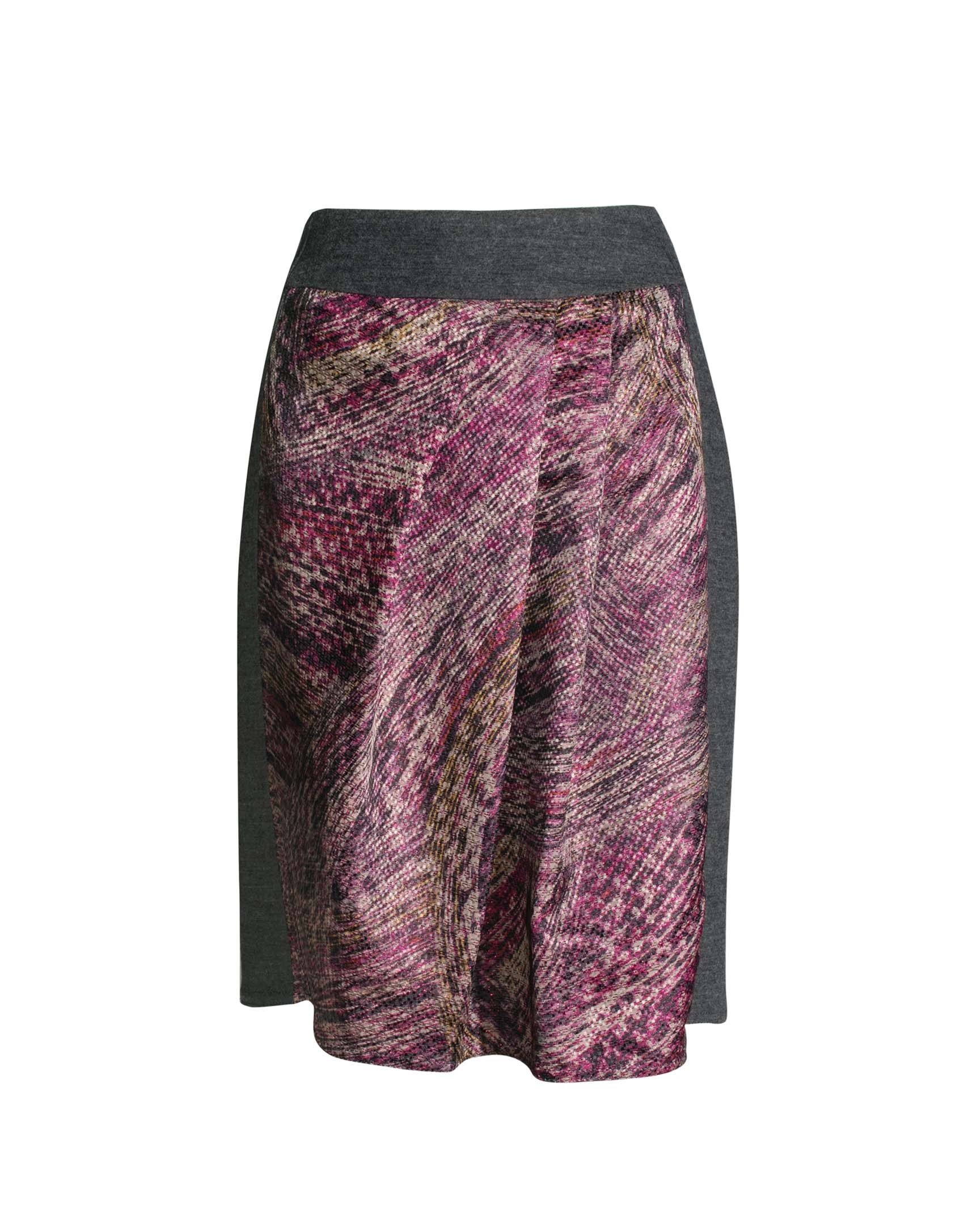 Falda gris jacquard burdeos