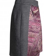 Falda gris jacquard burdeos