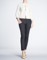 Beige short gross-grain and chiffon jacket