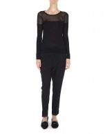 Black lurex sweater with transparent shoulders