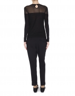 Black lurex sweater with transparent shoulders