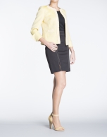 Yellow short worked fabric jacket