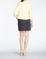 Yellow short worked fabric jacket