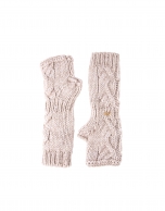 Beige knit mittens 