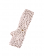 Beige knit mittens 